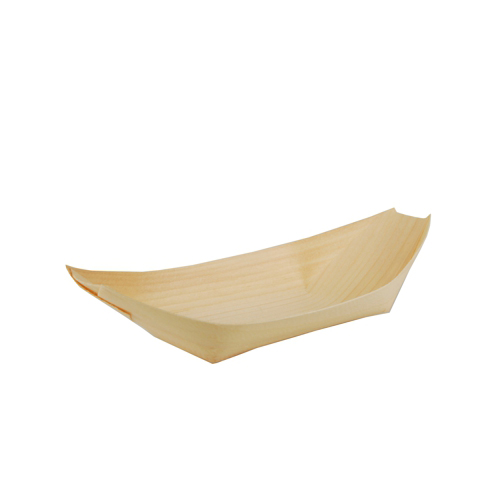 50 Fingerfood - Schalen, Holz "pure" 19 cm x 10 cm "Schiffchen" von PAPSTAR