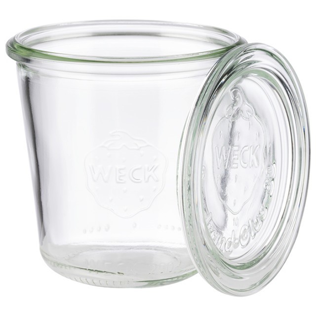 APS Weck-Glas mit Deckel, 6er Set, Ø 9 cm, H: 9 cm, Sturzform 290 ml, Set bestehend aus: 6 Gläser + 6 Deckel