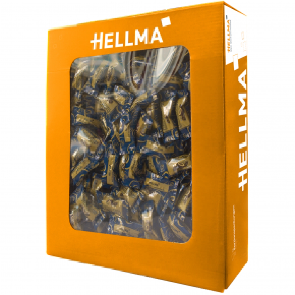 Hellma Pralinee-Krispy, Inhalt: 380 Stück, einzeln verpackte Pralinen Cerealien Kern, umhüllt von weisser Schokolade mit