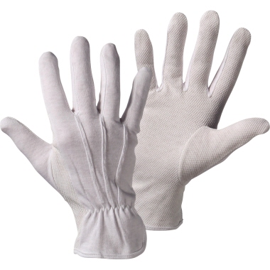 WORKY Trikothandschuh Dots 10 100 % Baumwolle weiß, Material: 100 % Baumwolle, Farbe: weiß Handschuh für leichte