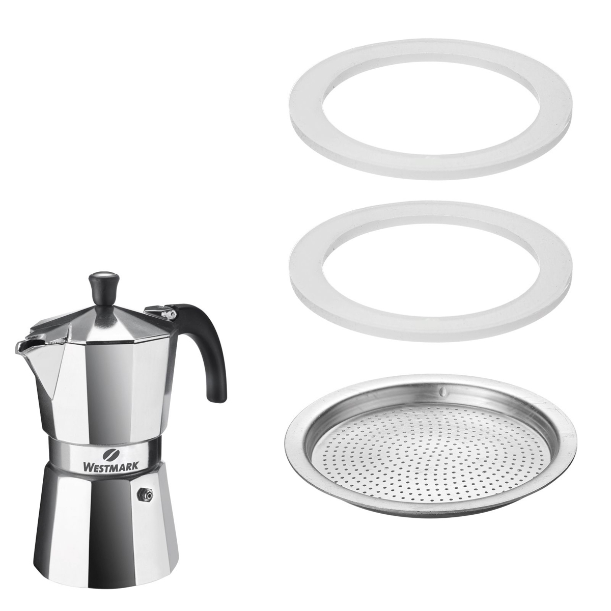 2 Silikondichtringe und 1 Filterplättchen für Espressokocher Art.-Nr. 24622260