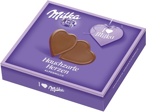 Milka Hauchzarte Herzen Alpenmilch Schokolade 130G