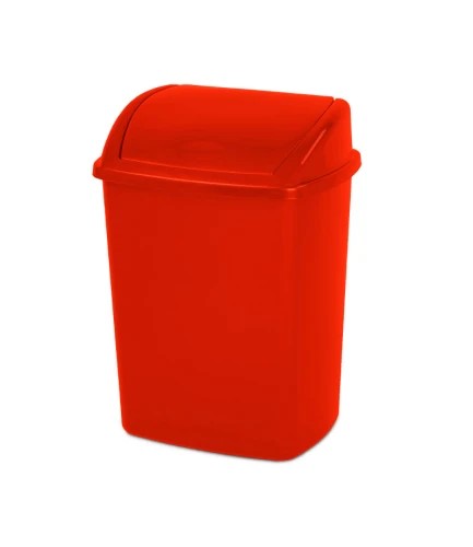 Abfallbehälter VB 009332 50 Liter, Farbe Rot, aus Kunststoff, mit Deckel, Breite 400mm, Tiefe 315mm, Höhe 680mm