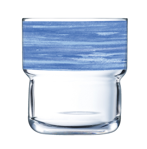 Stapelbecher 0,22 l aus gehärtetem Glas Form BRUSH LOG Blue  / Blau von Arcoroc