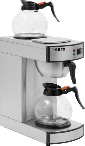 SARO Kaffeemaschine Modell SAROMICA K 24 T - Material: (Gehäuse und Filterkorb) Edelstahl, (Kanne) Glas - 2 Warmhalteplatten - Inkl. 2