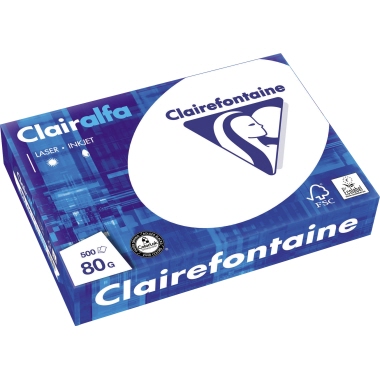 Clairefontaine Kopierpapier Clairalfa DIN A3 80g/m weiß 500 Bl./Pack.