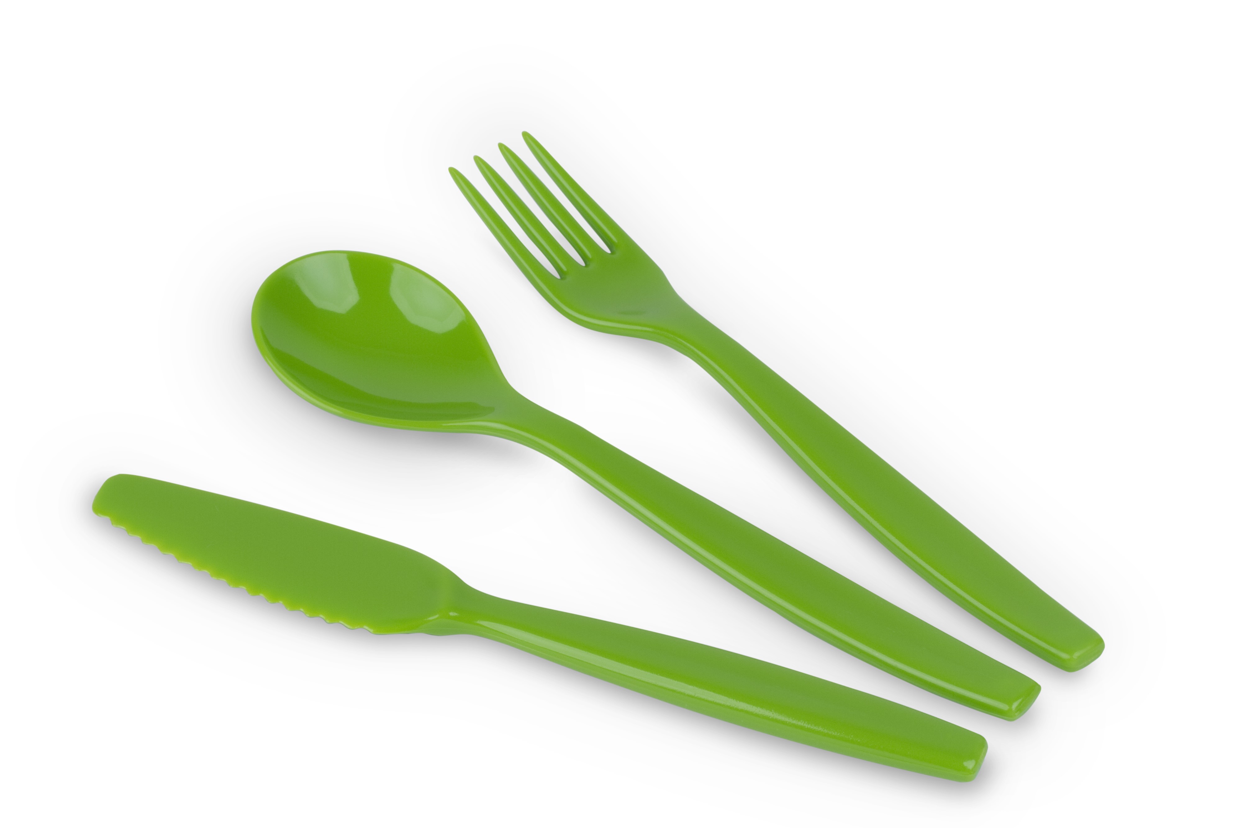 Kinderzeug Besteck-Set BRISE, hellgrün, 3-teilig: Messer, Gabel, Löffel, spülmaschinen- geeignet. Länge ca. 16,5 cm, Gewicht 31 g