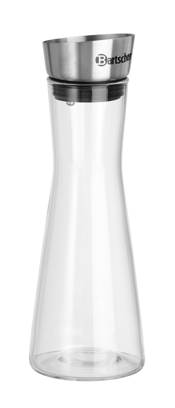 Bartscher Glaskaraffe 0,75L | Deckel-Deckel mit Ausgießmechanik ,Automatische Verschlussklappe | Maße: 10 x 10 x 295 cm. Gewicht: 0,61 kg