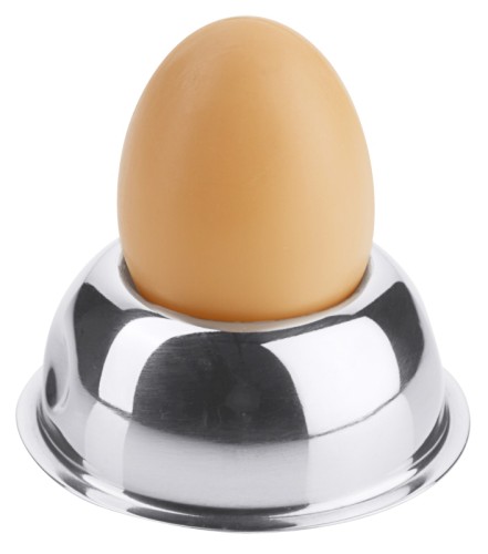 Eierbecher aus Edelstahl 18/10, hochglänzend, mit Griffmulden Durchmesser: 8 cm, Höhe: 3 cm