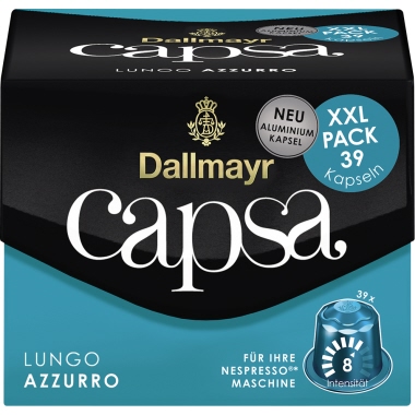 Dallmayr Kaffeekapsel CAPSA Nespresso® Maschine LUNGO AZZURRO XXL 39 x 5,6 g/Pack.
