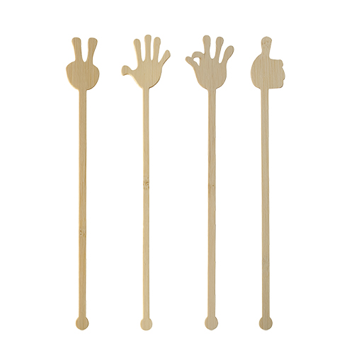 100 Getränke-Quirle, Bambus "pure" 21 cm "Hands" von PAPSTAR