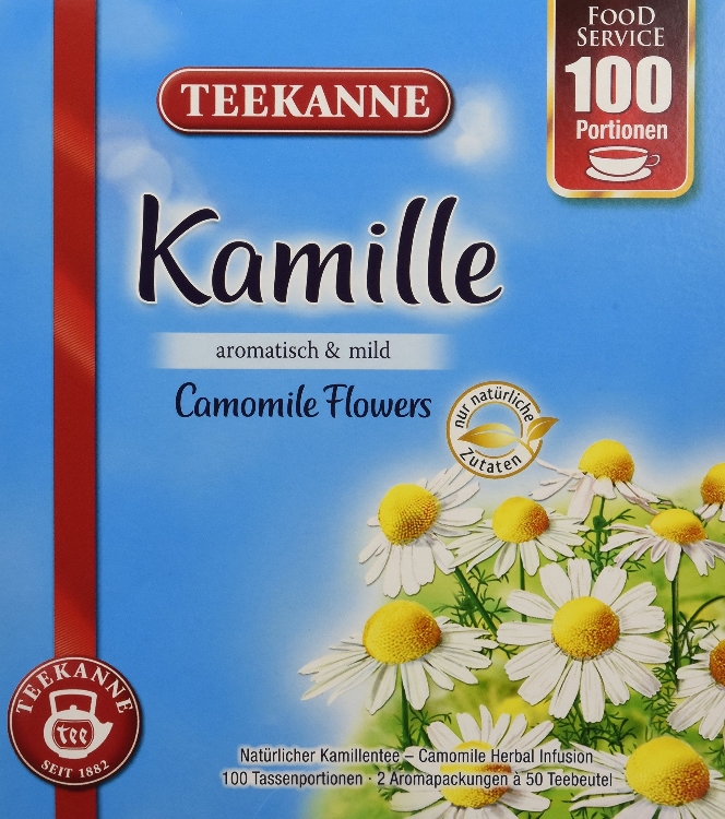 Teekanne Kamille - aromatisch und mild. Pemium Gastro - Glasportionen ohne Einzelumhüllung Inhalt: 100 Beutel