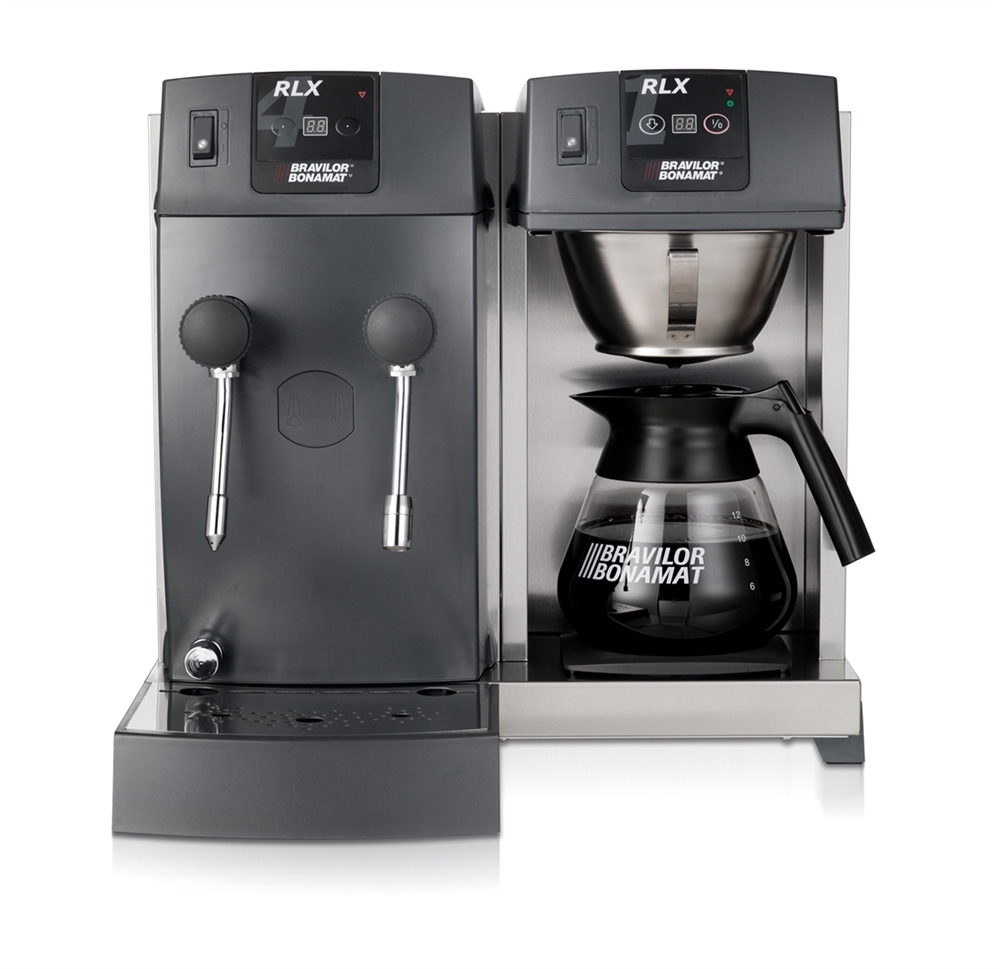BONAMAT Filterkaffeemaschine RLX 41 - 400V, integriertes Heißwasser-/Dampfgerät und Wasseranschluß, ausgestattet mit Digitaldisplay