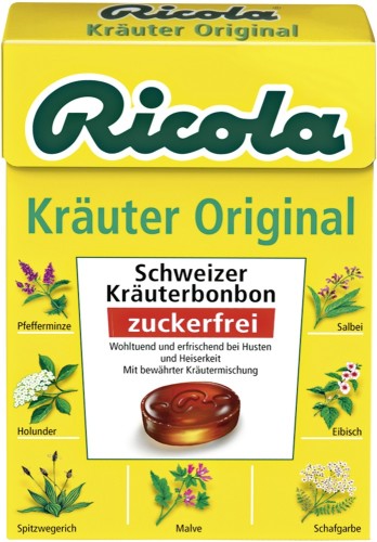 Ricola Böxli Kräuter Original ohne Zucker Hustenbonbon 50G