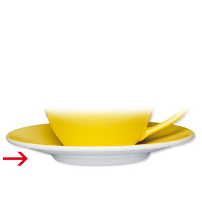 Cappuccino-Untertasse - Durchmesser 14,5 cm - ohne Obertasse - COFFEE SHOP - yellow / gelb
