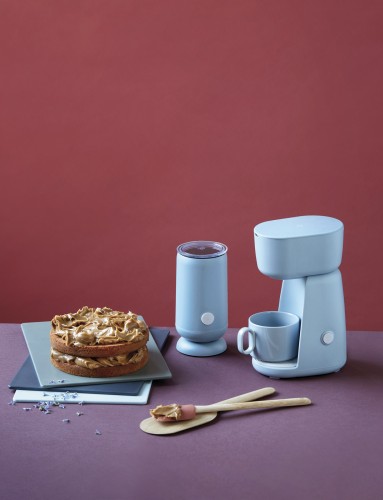 FOODIE single cup Kaffeemaschine 0.4 l. light blau, Maße: 100 x 70 x 195 mm