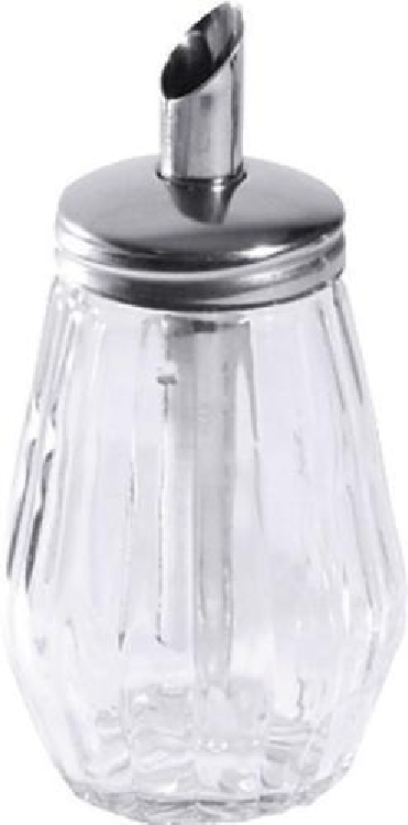 Zuckerspender MAIK, Inhalt: 0,25 Liter, Höhe: 115 mm, Pressglas mit Kappe aus Edelstahl 18/0.