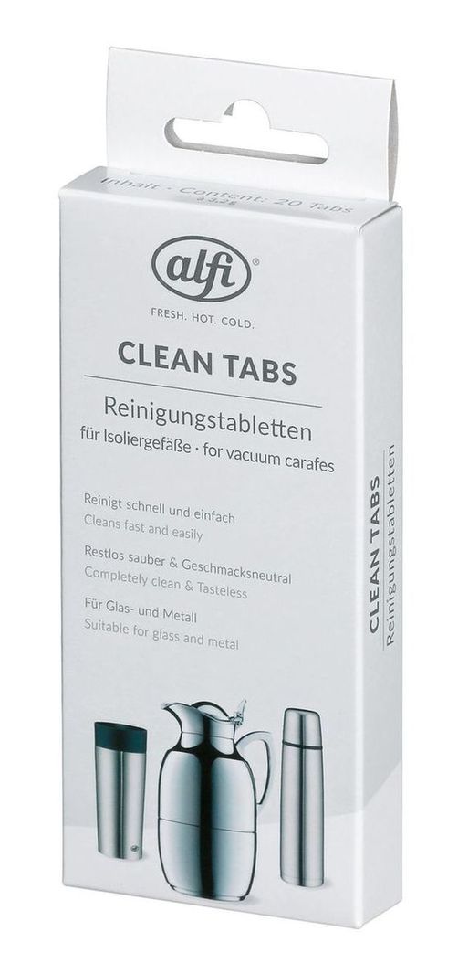 alfi Clean Tabs Reinigungstabletten für Glas und Metall, frei von BPA für gesunden Genuss. 20 Stück Reinigt restlos sauber und geschmacksneutral