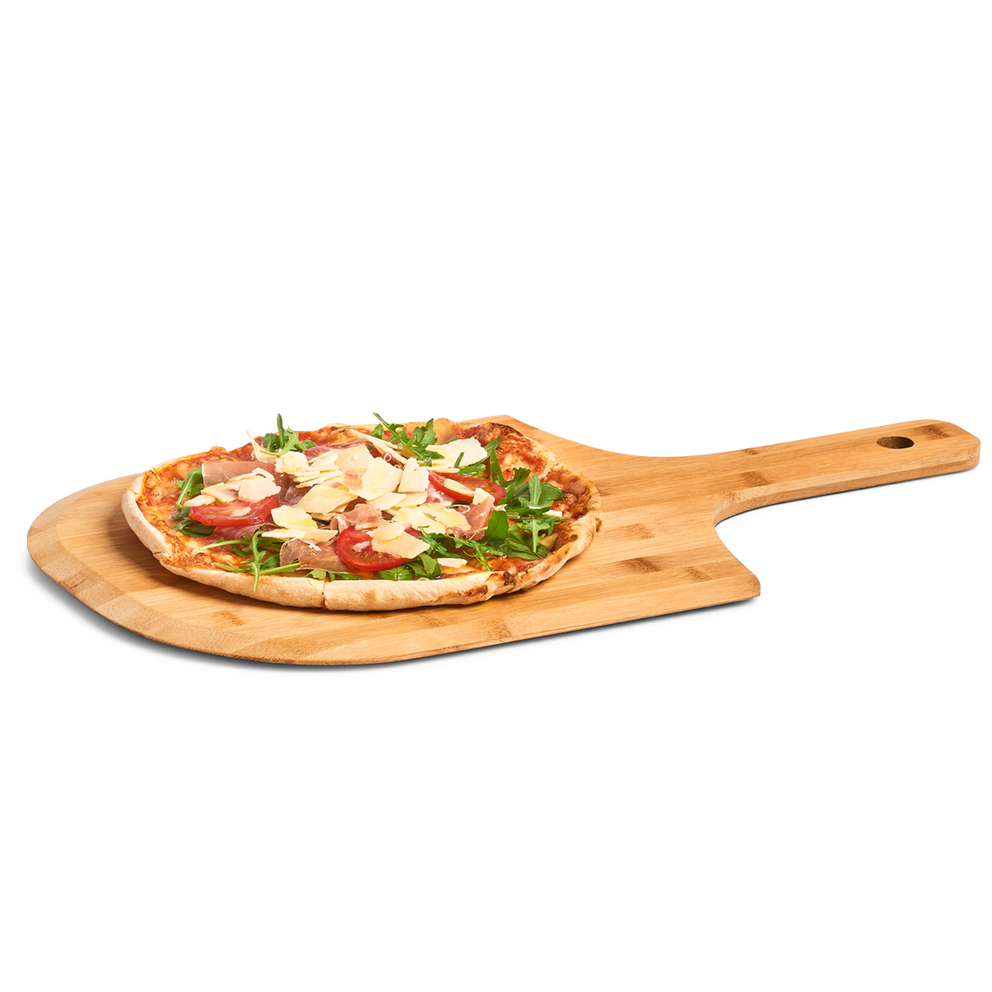 Pizzabrett, Bamboo, 53,5x30,5x1,2 cm. Farbe: natur. Servieren Sie Ihre Pizza stilecht auf einem hochwertigen Pizzabrett aus nachhaltigem