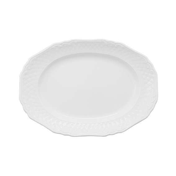 Platte oval - Länge 32,0 cm - Form LA REINE - uni weiß