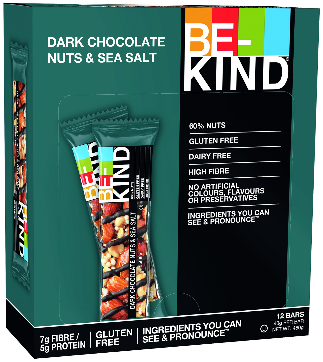 Be-Kind Dark Chocolate Nuts & Sea Salt Rigel 40G