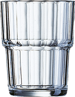 Saftglas NORVEGE, Inhalt: 0,16 Liter, Höhe: 82 mm, Durchmesser: 65 mm, mit Füllstrich bei 0,1l, stapelbar, Arcoroc.