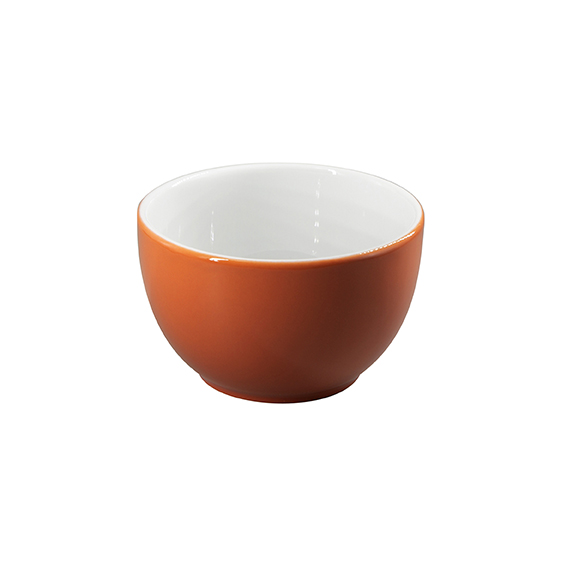 Zuckerschale 0,21 l - Form: Table Selection -, Dekor 66276 orange-braun - aus Porzellan., Hersteller: Eschenbach. "Made in Germany".