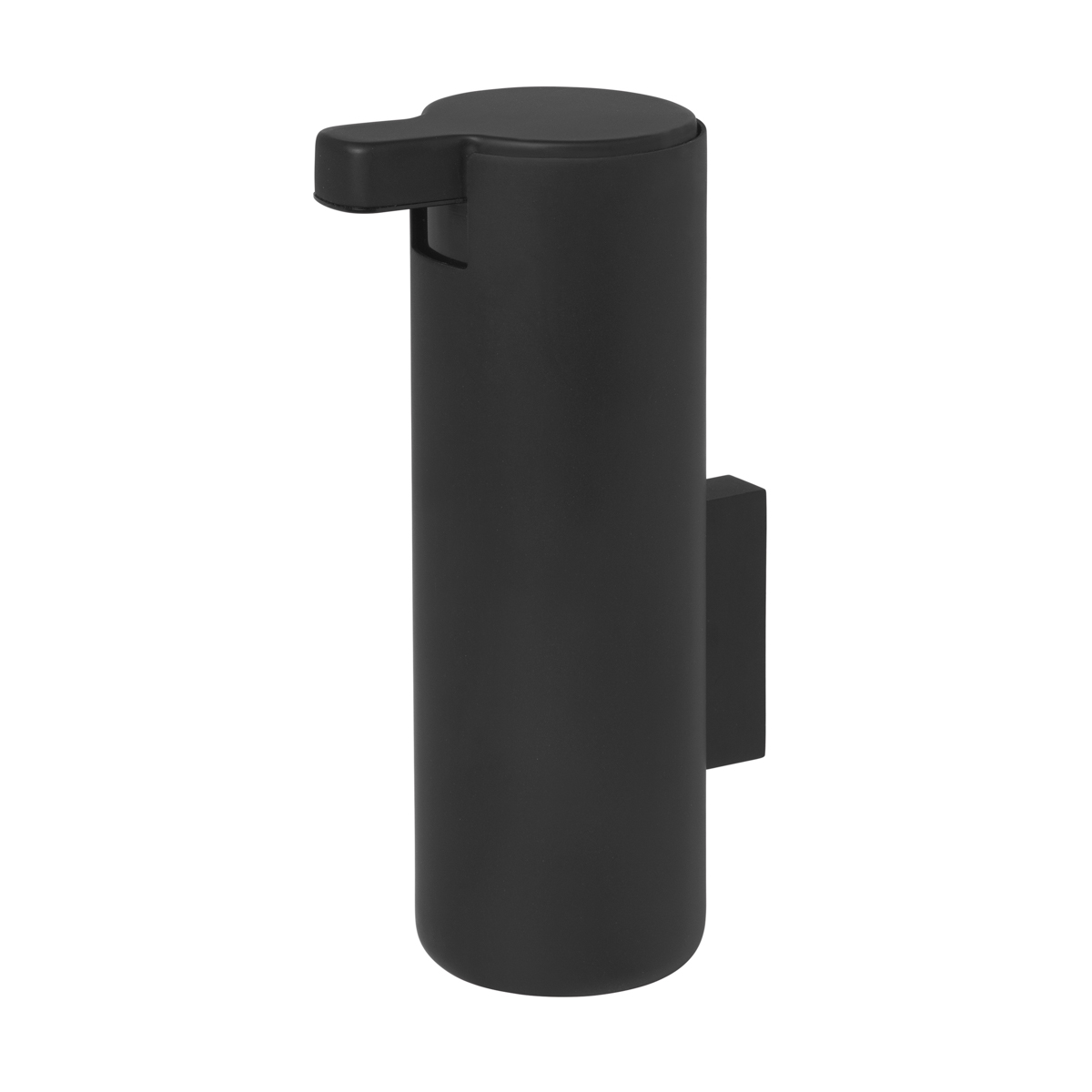 Seifenspender -MODO- Black mit Wandmontage 165 ml, Ø 5,5 cm. Material: Stahl Titanbeschichtet, Gummi, Kunststoff. Von Blomus.