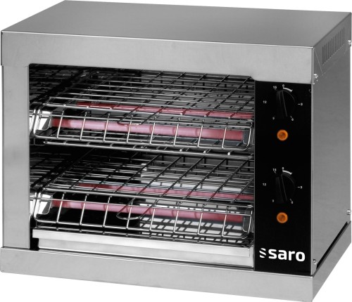 SARO Toaster Modell BUSSO T2 Made in Europe - Material: (Gehäuse) Edelstahl - Ober- und Unterhitze - Zeitschaltuhr - Krümelblech -