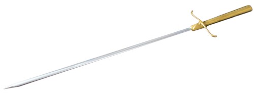 Bratenspieß aus Klingenstahl, mit Schwertgriff aus Messing Gesamtlänge: 35 cm, Klingenlänge: 22 cm