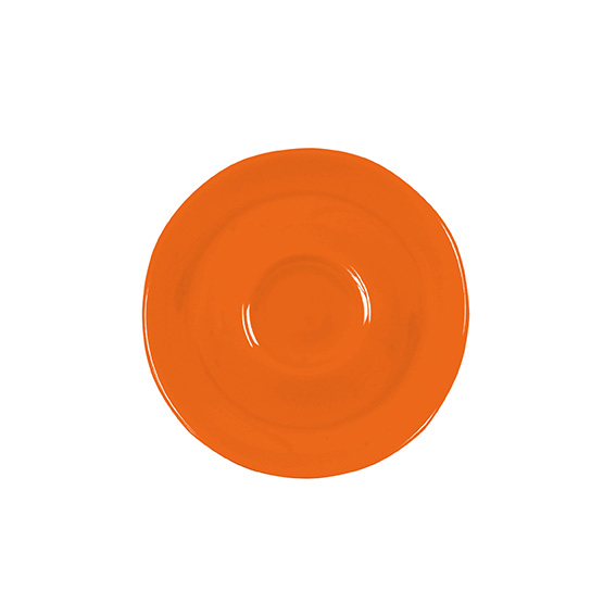 Untertasse 16 cm Spiegel mitte - Form: Baristar -, Dekor 79922 orange - aus Porzellan. Hersteller:, Eschenbach. "Made in Germany".