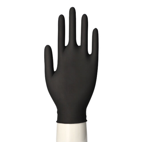 PAPSTAR 100 "Medi-Inn® PS" Handschuhe, Latex puderfrei "Black Grip" schwarz Größe S
