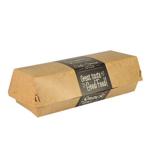 50 Baguetteboxen, Pappe "pure" 6,2 cm x 7,5 cm x 21 cm "Good Food" von PAPSTAR