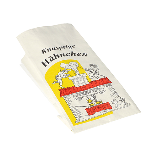 100 Hähnchenbeutel, Papier mit Alu-Einlage 24 cm x 10,5 cm x 6 cm "Max & Moritz" 1/2 von Starpak