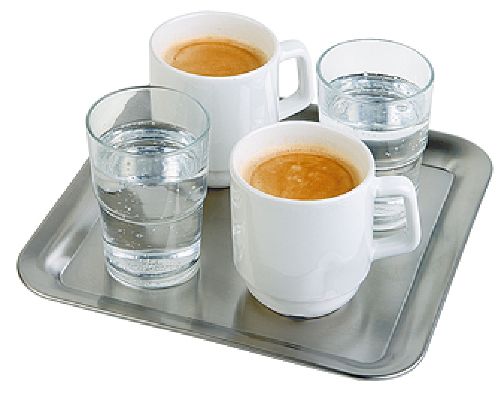Kaffeehaustablett CHARME für 1-2 Personen, quadratisch, 23 x 23 x 1,5 cm (LxBxH), ohne Rand ca. 18 x 18 cm