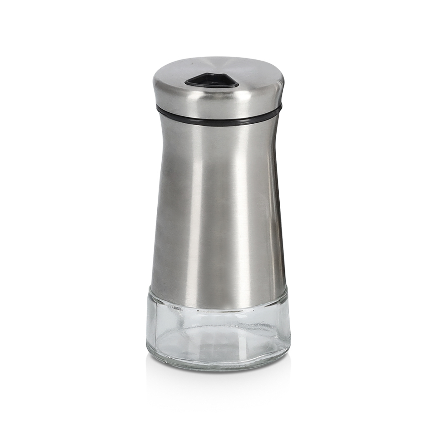 Gewürzstreuer, Glas; Edelstahl gebürstet, Ø5x11,3 cm. Farbe: transparent Salz, Pfeffer oder andere Gewürze stilvoll servieren. Mit dem praktischen