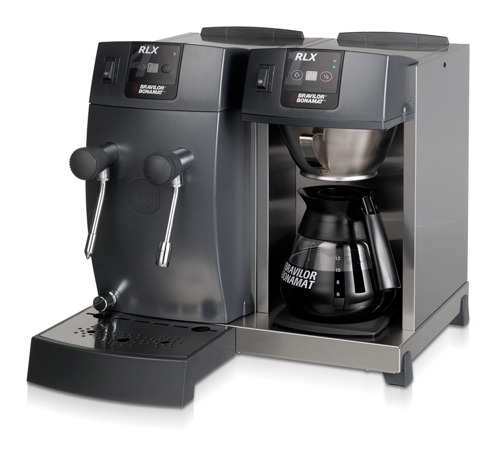 BONAMAT Filterkaffeemaschine RLX 41 - 400V, integriertes Heißwasser-/Dampfgerät und Wasseranschluß, ausgestattet mit Digitaldisplay