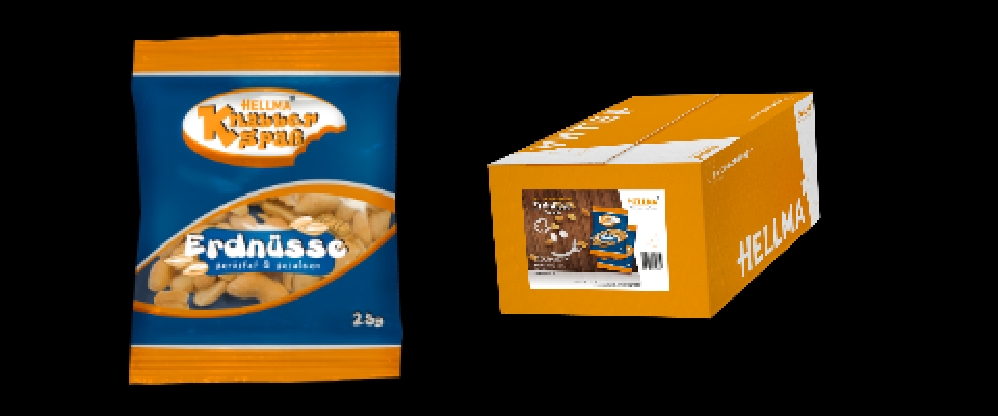 Hellma Knabberspass Erdnüsse, Inhalt: 100 Stück à 25 g, geröstet und gesalzen