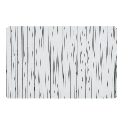 Platzset, PET mit Edelstahl-Folie, 43,5x28,5 cm. Farbe: weiß. Das edle Silber und die Struktur des Platzsets zaubern aus jedem Tisch eine tolle