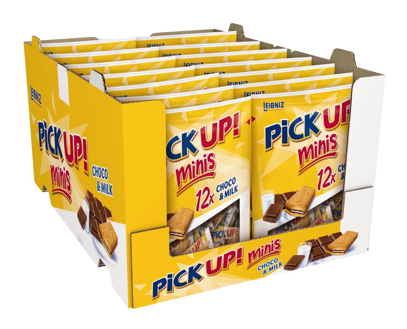 Bahlsen PiCK UP! Minis Choco&Milk Mini-Keksriegel Inhalt: 14 Packungen á 12 Stück