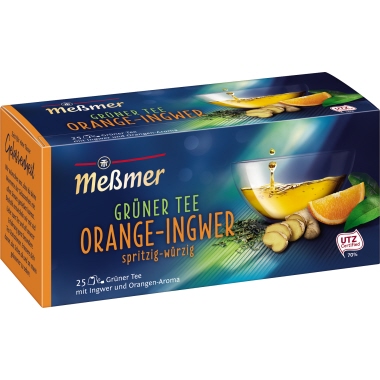 Meßmer Tee Grüner Tee, Orange Ingwer 25 Btl./Pack.
