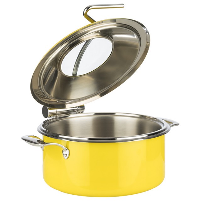APS Chafing Dish Set, Ø 30,5 cm, H: 17,5 cm, 18/8 Edelstahl, gelb