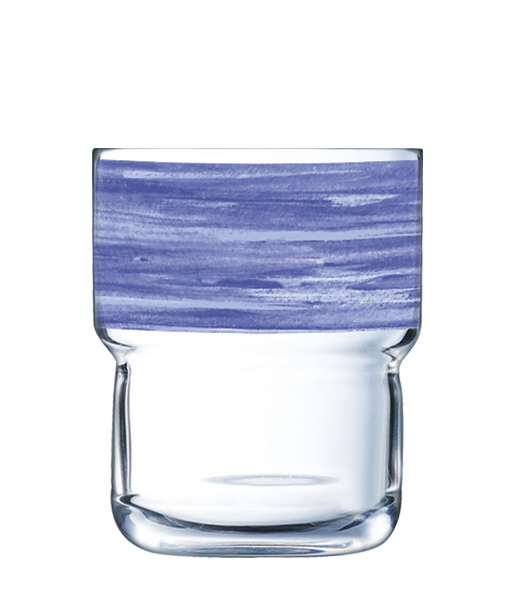 Stapelbecher 0,22 l aus gehärtetem Glas Form BRUSH LOG Blue Jean / Dunkelblau von Arcoroc