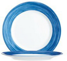 Speiseteller 25,4 cm aus Opalglas Form BRUSH - Darkblue / dunkelblau von Arcoroc Arcoroc