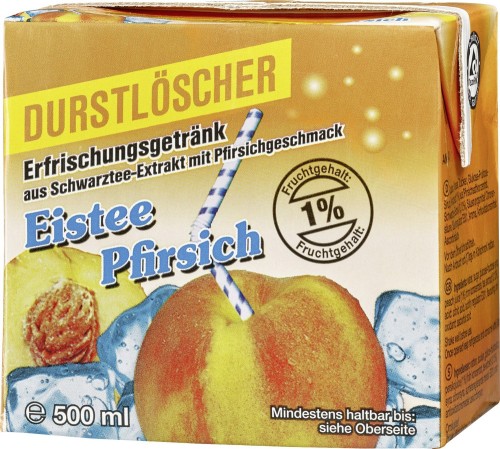 Durstlöscher Erfrischungsgetränk Eistee Pfirsich 0,5L Tetrapack