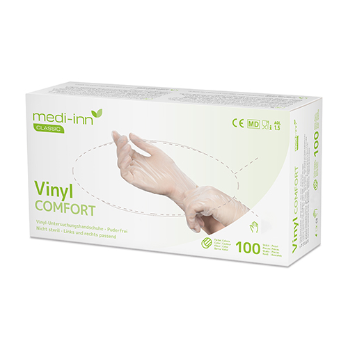 100 "Medi-Inn® Classic" Handschuhe, Vinyl puderfrei "Comfort" Größe M von Medi-Inn® Classic