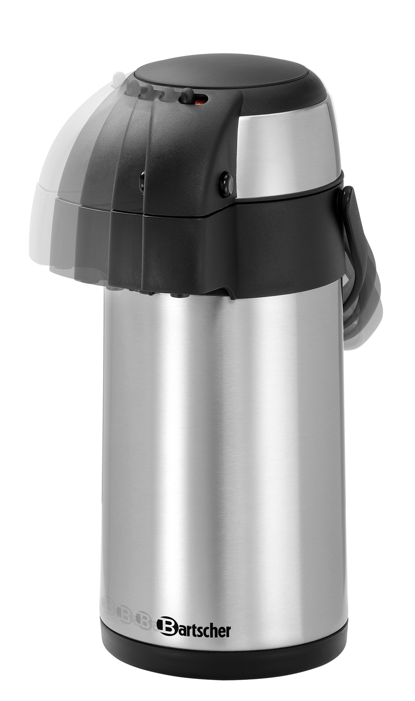 Bartscher Isolierpumpkanne 3L | Ausgelegt für: Heiße Getränke ,Kaffeemaschinen, lichte Höhe min. 295 mm | Maße: 17 x 17 x 375 cm. Gewicht: 1,6 kg