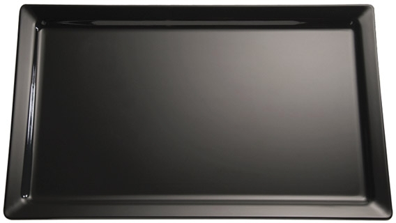 GN 1/2 Tablett -PURE- 32,5 x 26,5 cm, H: 3 cm Melamin, schwarz spülmaschinengeeignet stapelbar nicht mikrowellengeeignet