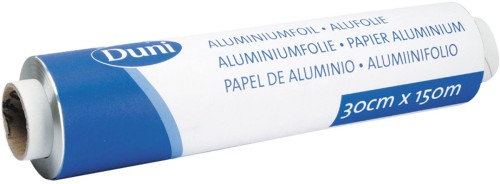 Duni Aluminiumfolie, Nachfüllrolle 0,45 x 150 m, 14my Silber, 3 Stk/Krt (3 x 1 Stk)