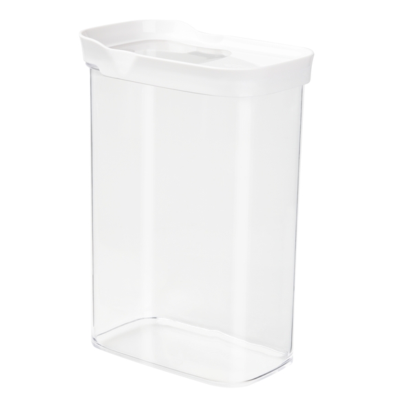 EMSA OPTIMA Schüttdose mit Schiebedeckel, Inhalt: 2,2 Liter, Farbe: weiß, transparent, Maße: 16 x 10 x 23,8 cm